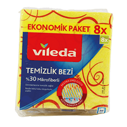 CLENNING CLOTH VILEDA 30% MICROFIBER 8 PCS