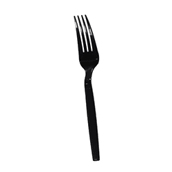 FORK PLASTIC BLACK 50 PCS