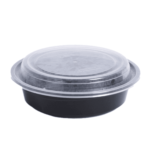 BLACK ROUND CONTINER 24 OZ (5 PCS)