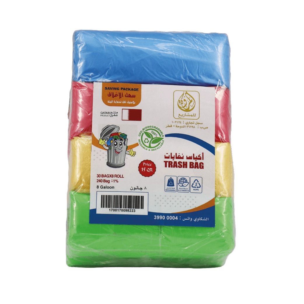 GARBAGE BAG 8 GALLON MIX COLOUR