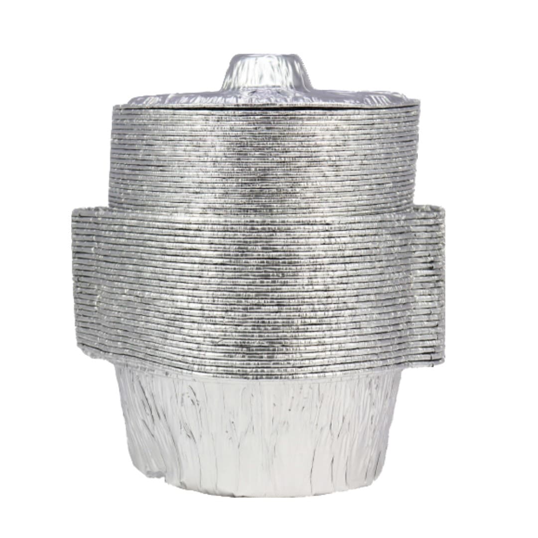 SILVER ALUMINUM POT 390 WITH LID (25 PCS)