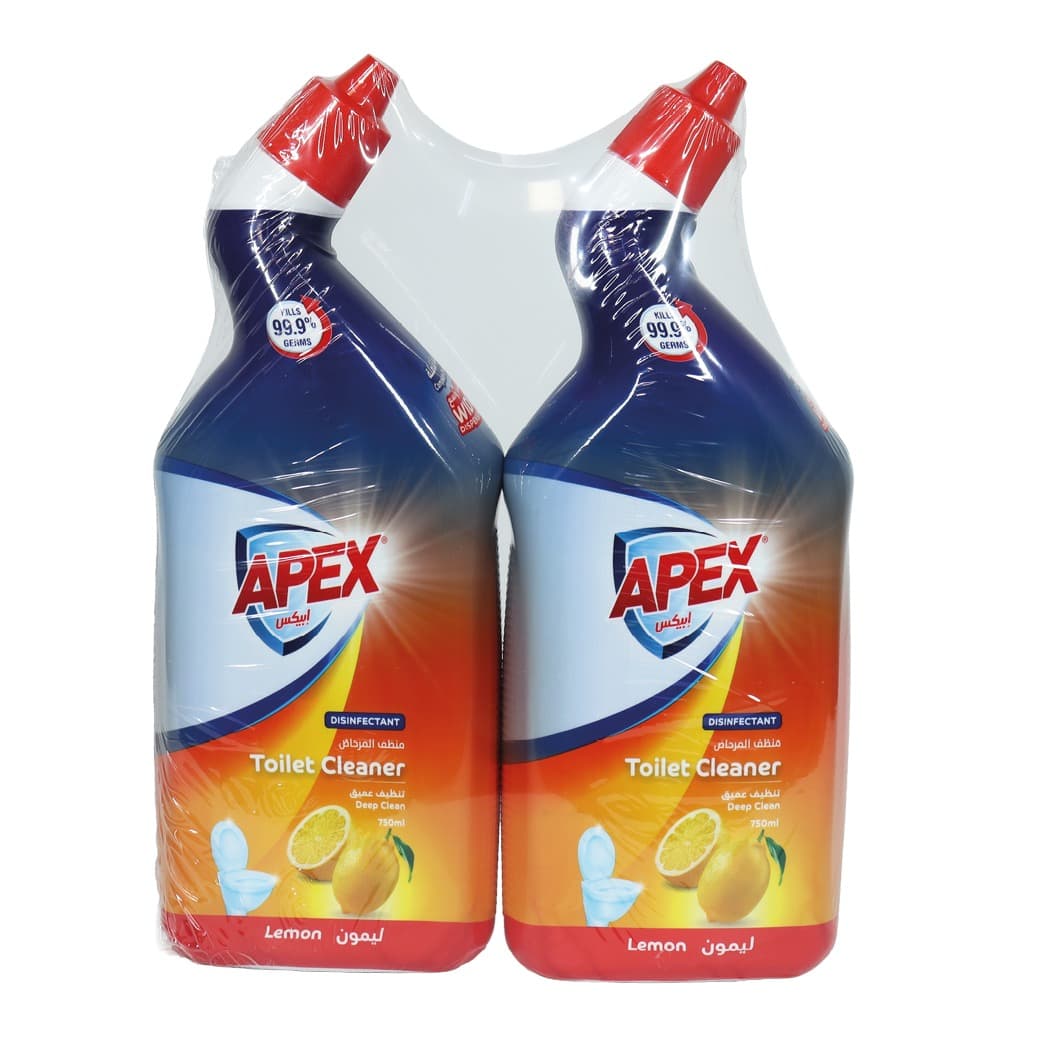 APEX TOILET CLEANER 750 ML - LEMON (1+1)