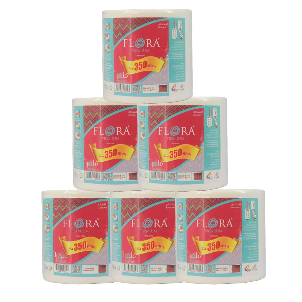 MAXI ROLL FLORA PREMIUM 1PLY 350 MTR 6 PCS