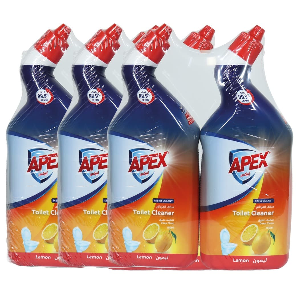 APEX TOILET CLEANER 750 ML - LEMON (1+1) 3 PACKT